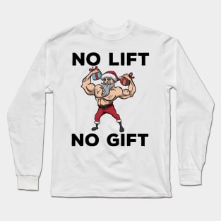 Workout Lifting Lifter Santa Claus Gym Christmas Fitness Long Sleeve T-Shirt